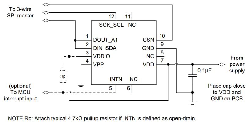 Application Circuit Diagram - MEMSIC MC3632 3-Axis Accelerometer